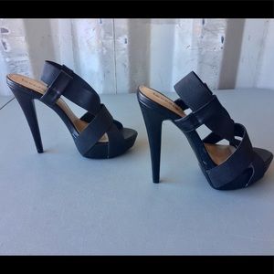 Black Stilettos with Elastic Straps